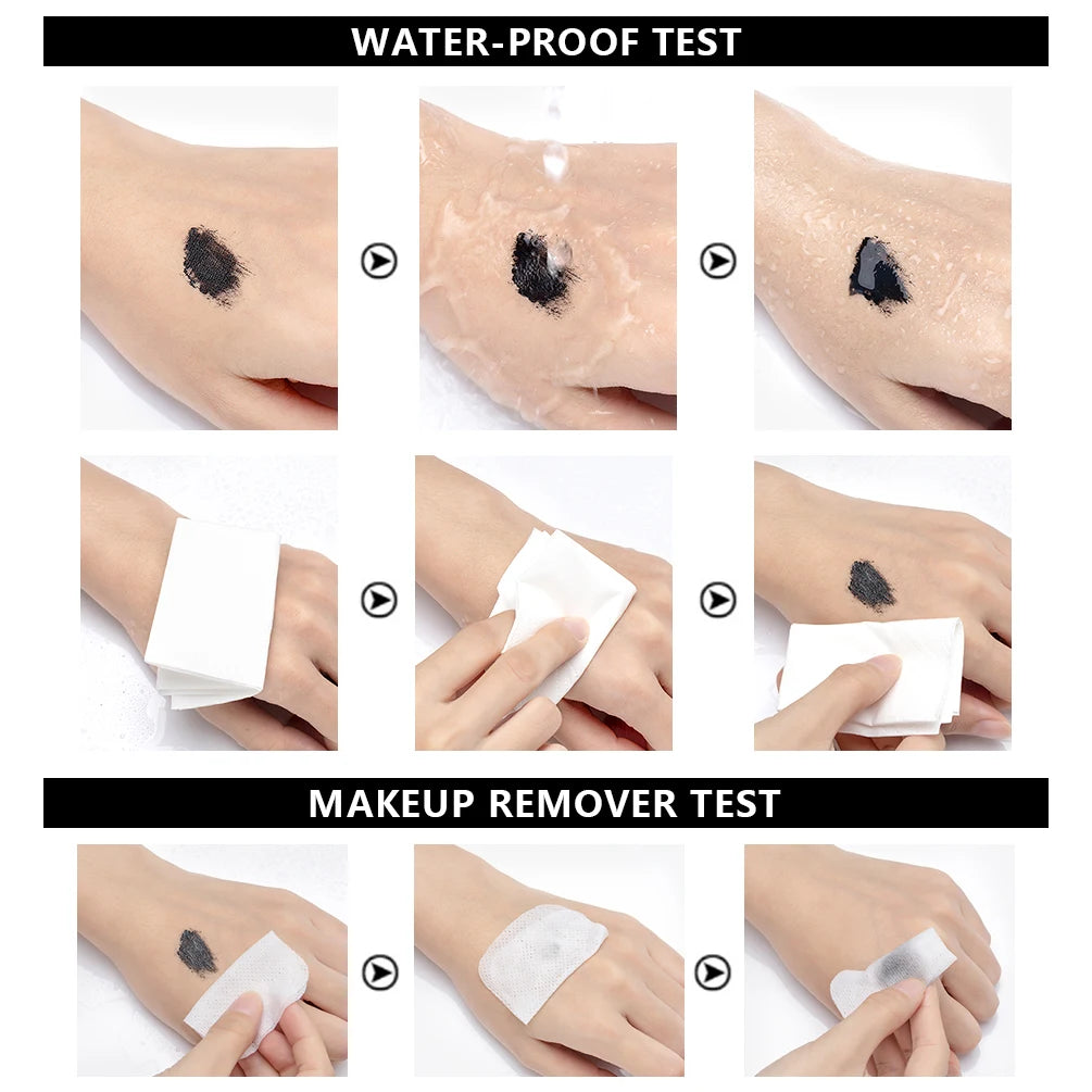 QIBEST 2 Pack Silk Fiber Eyelash Black Mascara Waterproof Lasting Eyelash Extension Thick Lift Lengthening Eyelash  Mascara