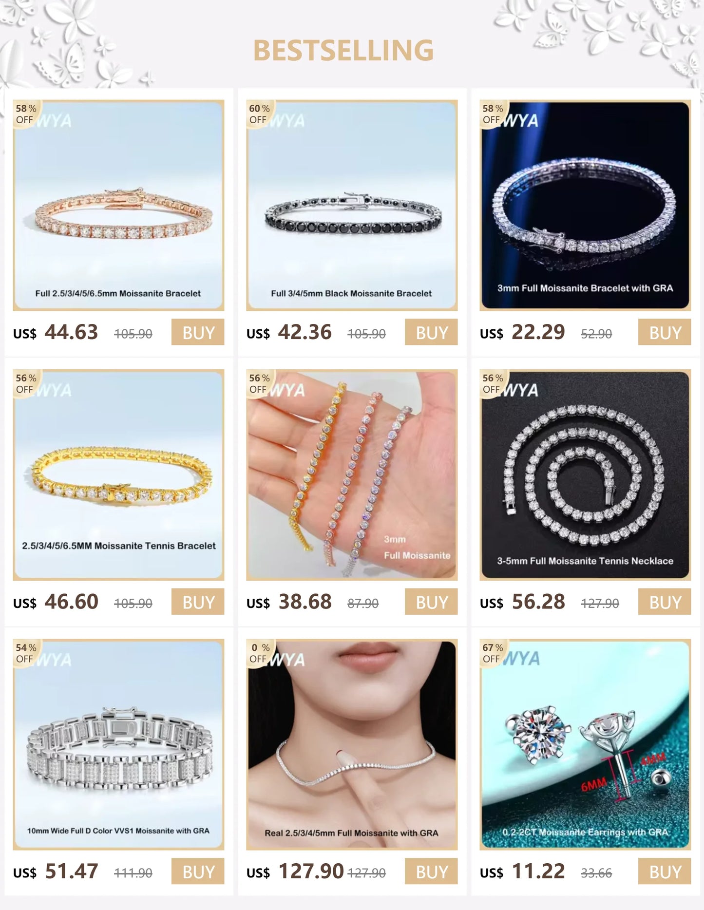 EWYA Luxury Hip Hop Full Zircon Cuban Link Chain Bracelet for Women Men S925 Silver Plated 18K High Carbon Diamond Bracelets