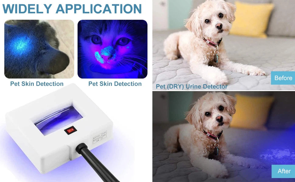 Woods Lamp Skin Analyzer,Magnifying Handle Woods-Lamp,UV Light for Facial Skin Analyze Facial Detector with Black Shade Cloth