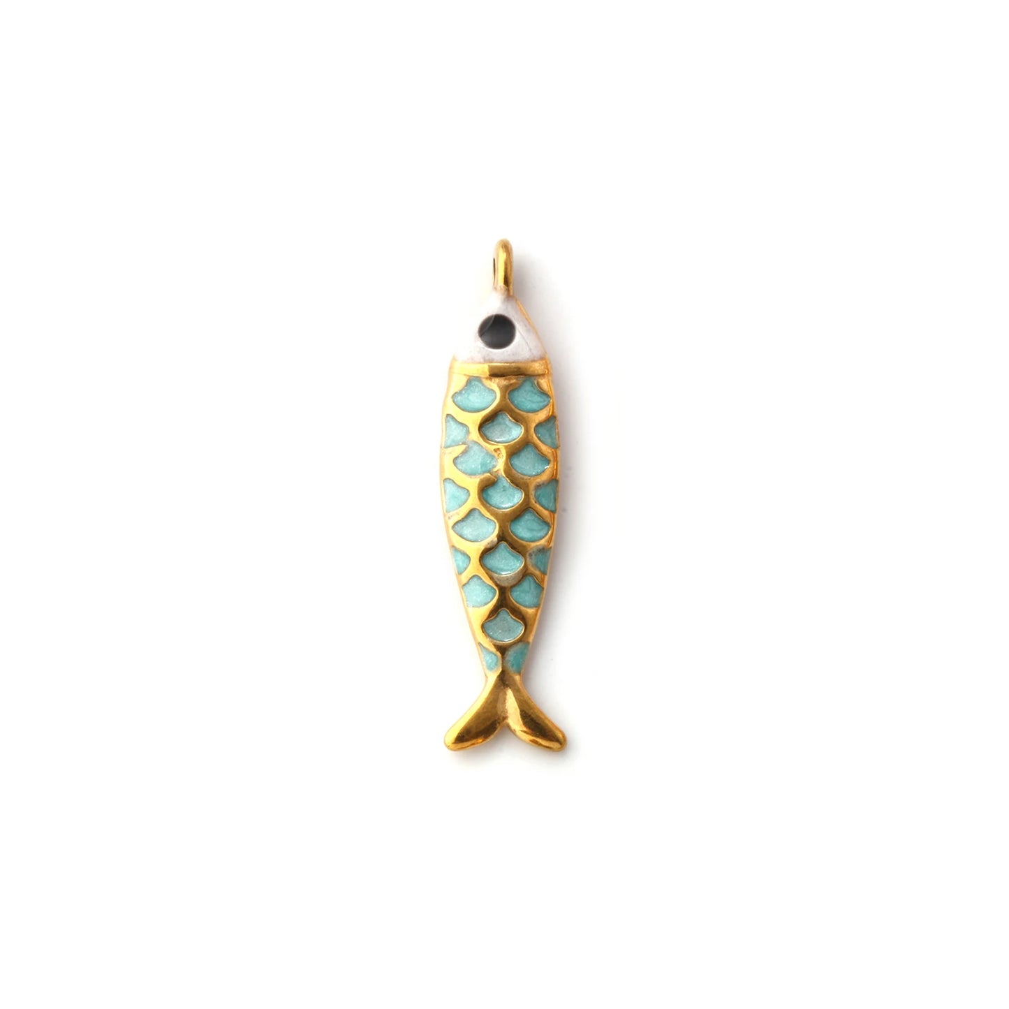 1pc Stainless Steel Charms Gold Color Ocean Fish Animal Pearlized Multicolor Enamel Pendant DIY Women Necklace Jewelry Findings
