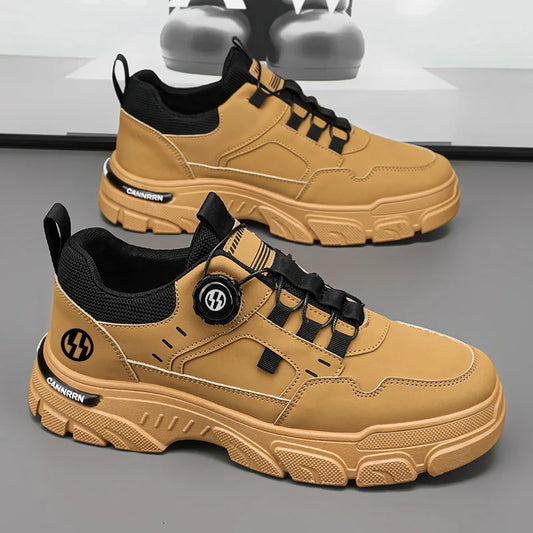 Autumn Men's Shoes 2024 New Breathable Workwear Men's Trend Versatile White Shoes Men's Thick Soled Casual Board Shoes