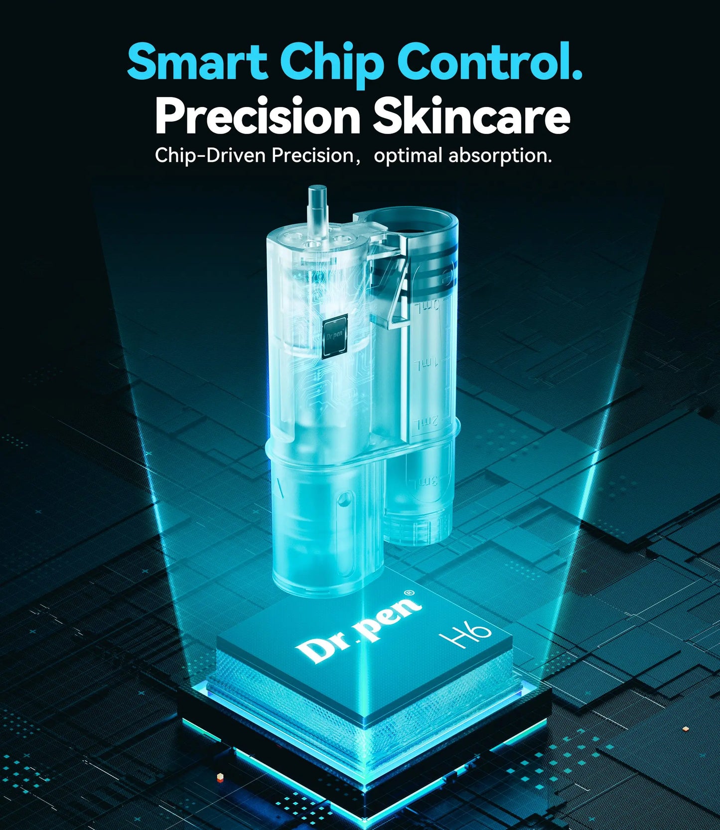 Dr. Pen H6 Derma Pen Advanced Serum Infusion Microneedling Pen with Light Therapy Needle length 0.25 MM