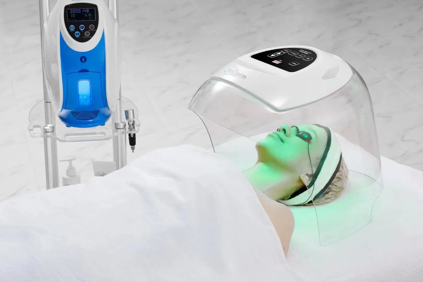 Korea O2toderm Oxygen Facial Machine Oxygen Skin Rejuvenation Spray Gun Anti Aging Oxygen LED Dome Therapy Beauty Machine