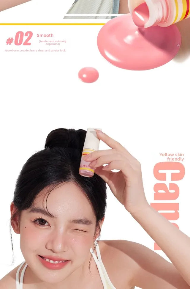 Judydoll Natural Flushed Liquid Blush - Brightening Glow Cheek Tint for Radiant Blurring Effect