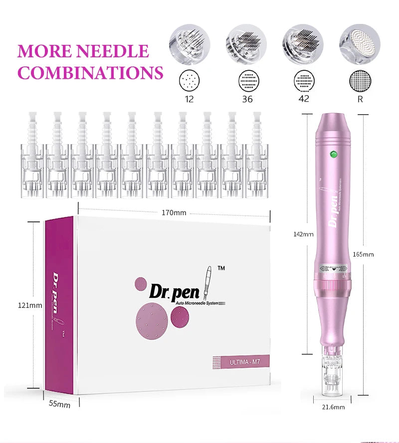 Electric Dr. Pen Ultima M7 Professional Derma Pen Nanoneedles Tatoo Machine 0.25mm Needle Skincare Tool SPA Care