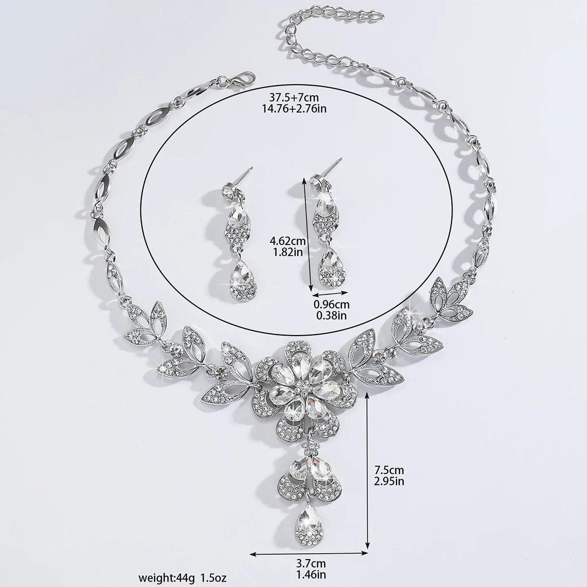 Luxury Color Matching Unique Necklace Earring Set Date Party Banquet Bridal Wedding Dress High End Jewelry