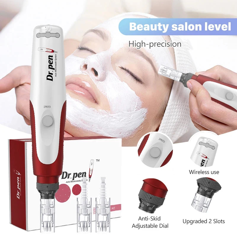 Derma Pen Ultima N2 Professional Micro Skin Pen Wireless Electric Skin Repair Tool Kit 0.25mm Needle Skin Care Device