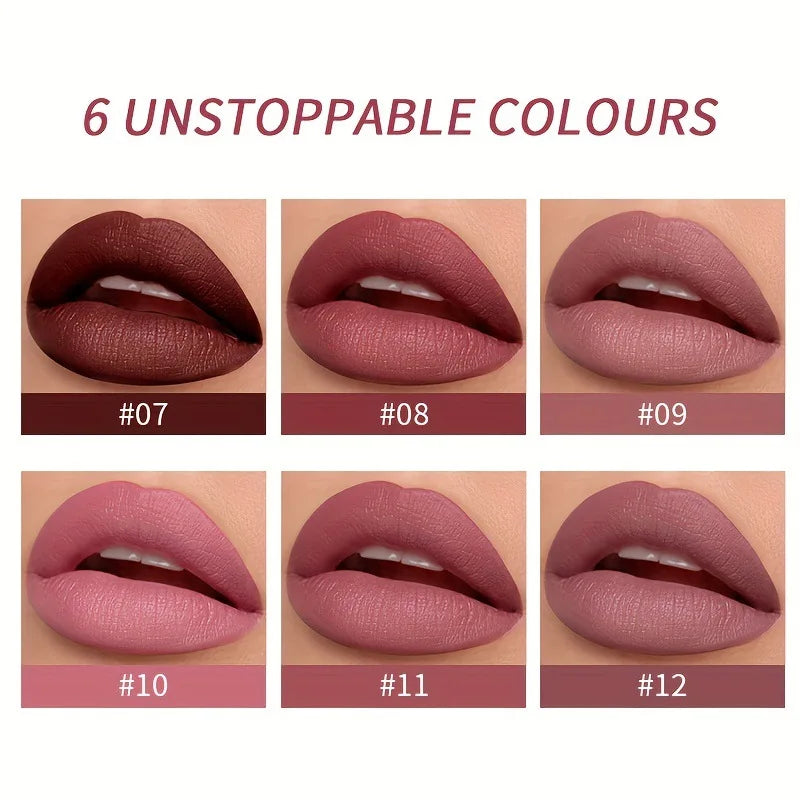 Lip Gloss and Lip Liner Set, Long-Lasting Matte Finish, Smooth and Precise Lip Liner with Non-Stick, Smudge-Proof Lip Gloss