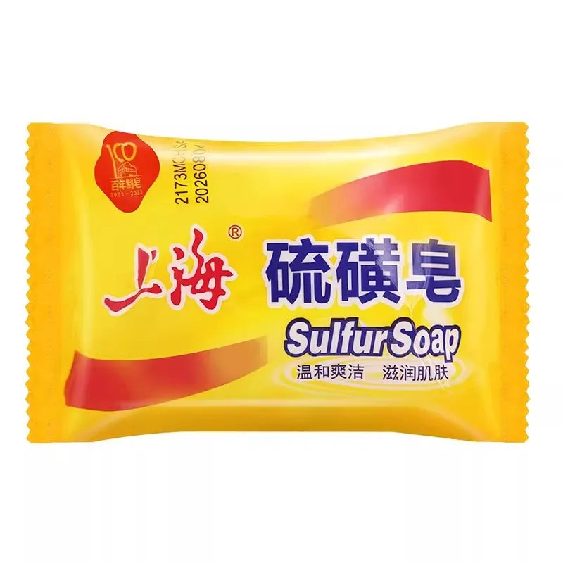 3/5Pcs Shanghai Sulfur Soap Traditional Chinese Skin Care Oil-Control Acne Cover Cleanser For Healthy Glowing Skin