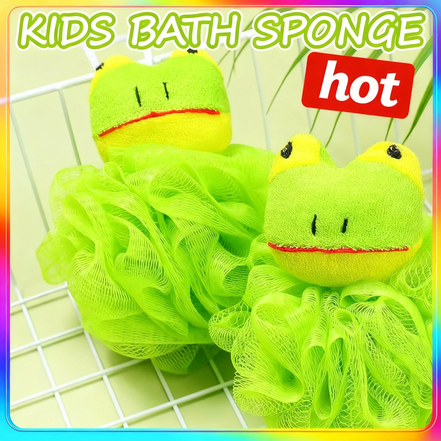 Bath Sponges Animal Kids Loofah Bath Pouf Mesh Animal Toy Bath Sponge Colorful Cartoon Body Scrubber Balls Shower Mesh for Kids