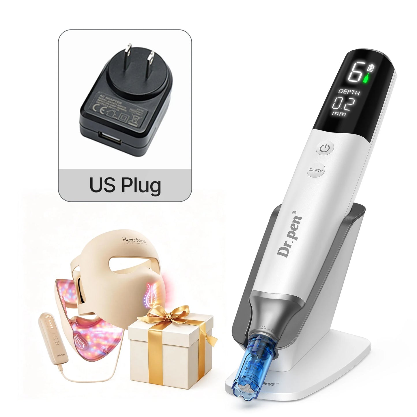 Professional Dr.pen M9 Microneedle Device With Hello Face M300 LED Mask Beauty machine Needle length 0.25 mm