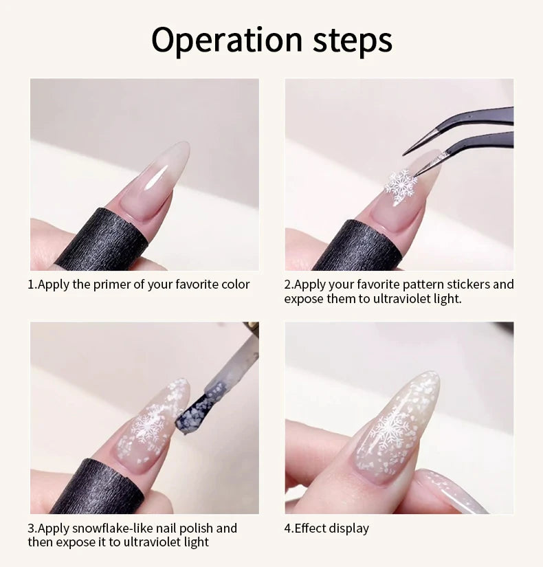 RSNAIL Glitter Snowflake Gel Nail Polish Snow Sequins Gel Soak Off Semi Permanent Nail Art Design Varnish Manicure Christmas 12g