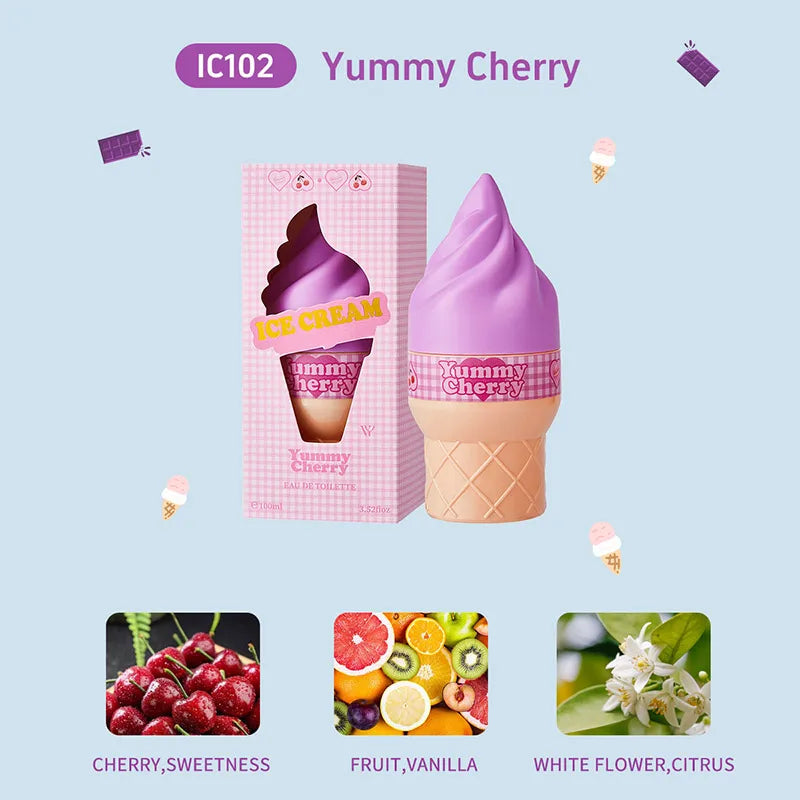 Sweet Ice Cream Perfume For Women, Delicious Gourmand Fragrance With Bergamot, Long Lasting Vanilla Perfume Oil Eau De Toilette