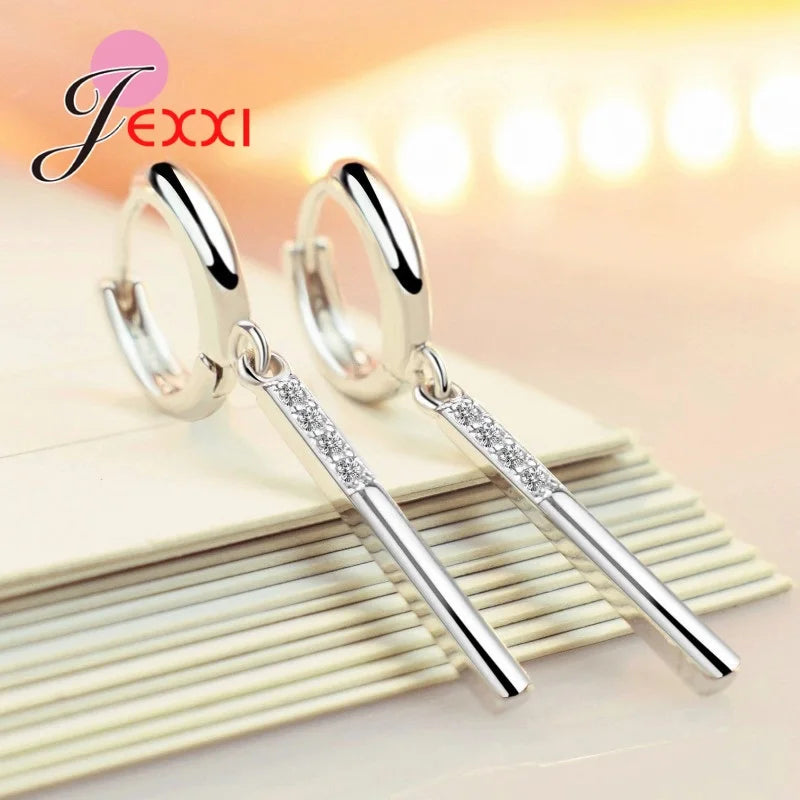 925 Sterling Silver Fashion Ear Jewelry Novel Design Simple Style Dangle Earrings For Women Wedding Engagement Jewelry