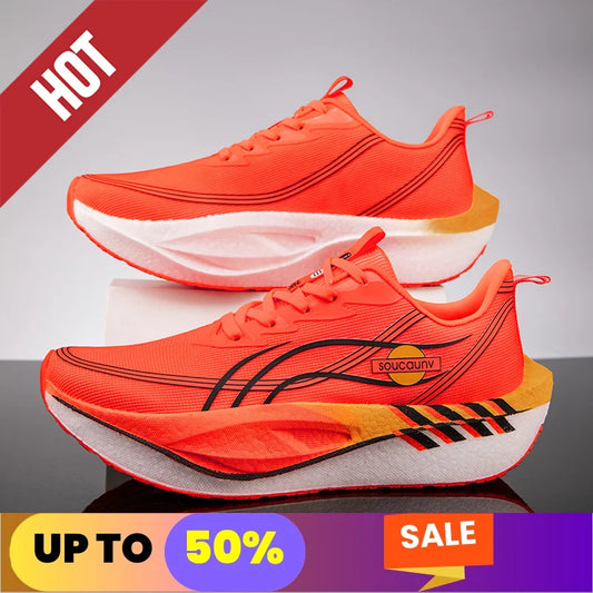 Running Shoes Casual Carbon Board Marathon Men Sports Walking Breathable Women's Comfortable Athletic Nonskid Leisure Sneakers