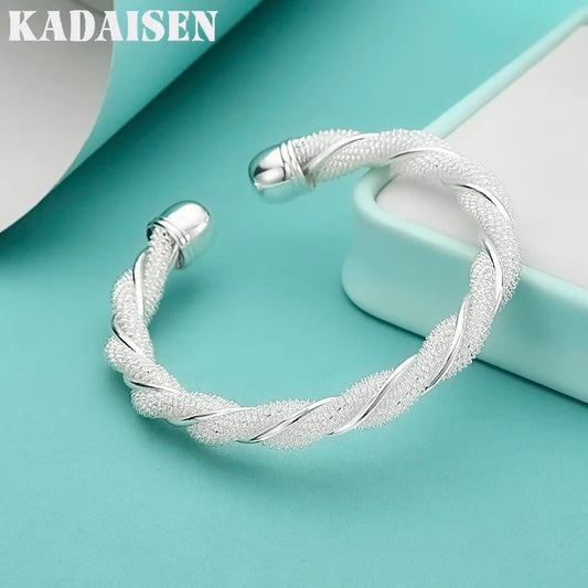 Valentine'S Day Christmas Gift Fashion 925 Sterling Silver Lovely Mesh Hot Bracelet Bangle Jewelry Wholesale Factory Price
