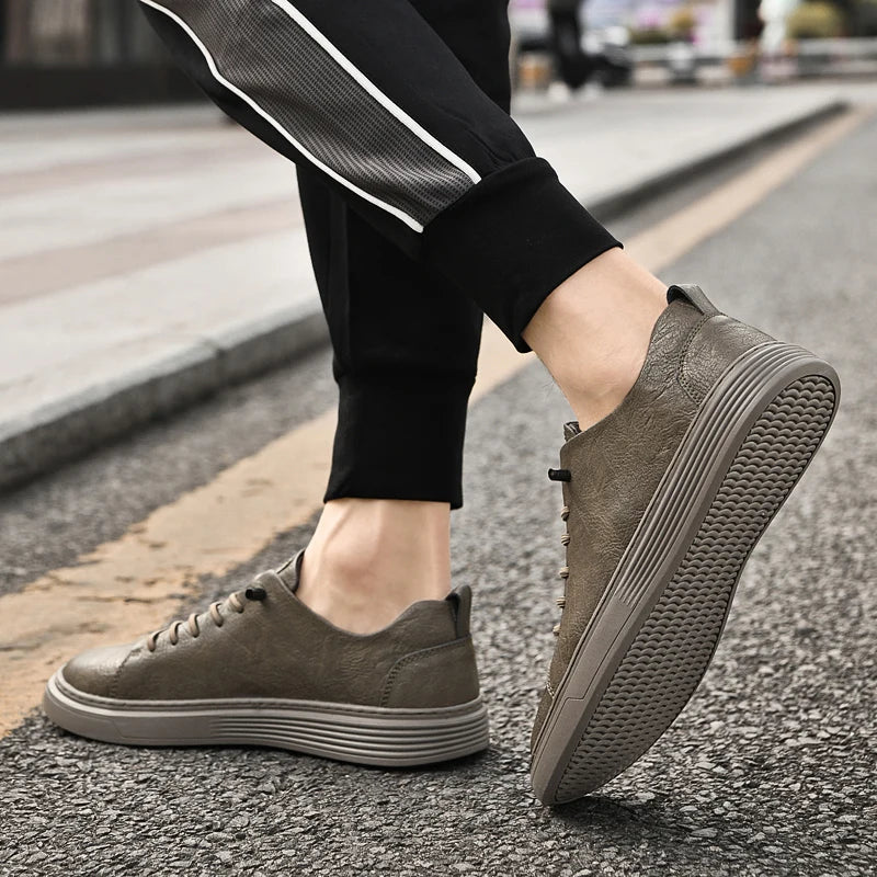 Genuine Leather Men's Shoes Fashion Outdoor Skateboard Sneakers High Quality Casual shoes for Men Sport Shoes Tennis Masculino