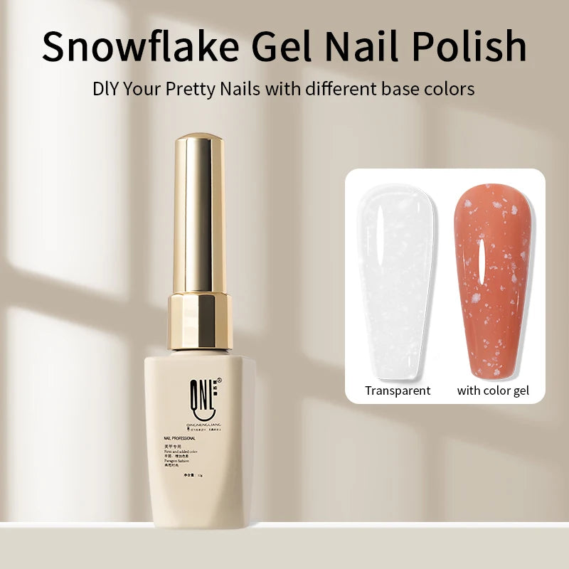RSNAIL Glitter Snowflake Gel Nail Polish Snow Sequins Gel Soak Off Semi Permanent Nail Art Design Varnish Manicure Christmas 12g