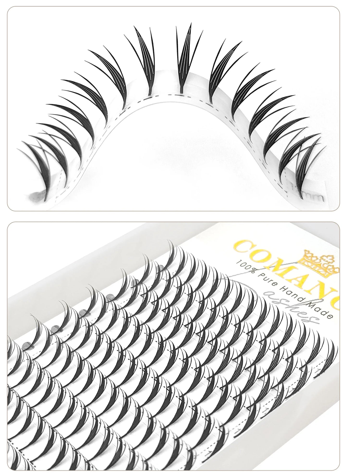 CoMango Comic Spire Lashes Light Luxury Manga Feather Shape Premade Fans Lash Russian Volume W Shaped Eyelash Extensions