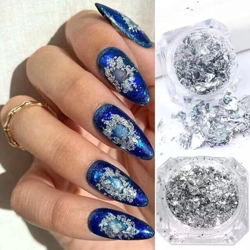 Golden Foil Flakes - Nail Foils Gold Foil For Nail Art, DIY Arts & Crafts, Epoxy, Tumbler, Face And Eye Makeup, Resin Jewelry