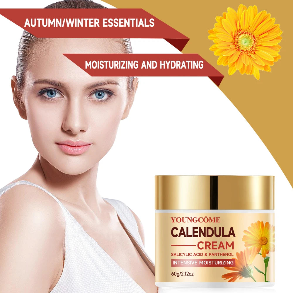 YOUNGCOME Calendula Face and Neck Moisturizing Face Cream Anti Aging Shrink Pore Whitening Cream Wrinkles Firming Skin Care