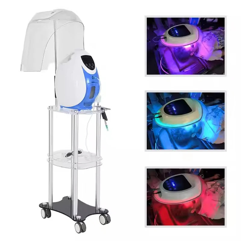 Korea O2toderm Oxygen Facial Machine Oxygen Skin Rejuvenation Spray Gun Anti Aging Oxygen LED Dome Therapy Beauty Machine