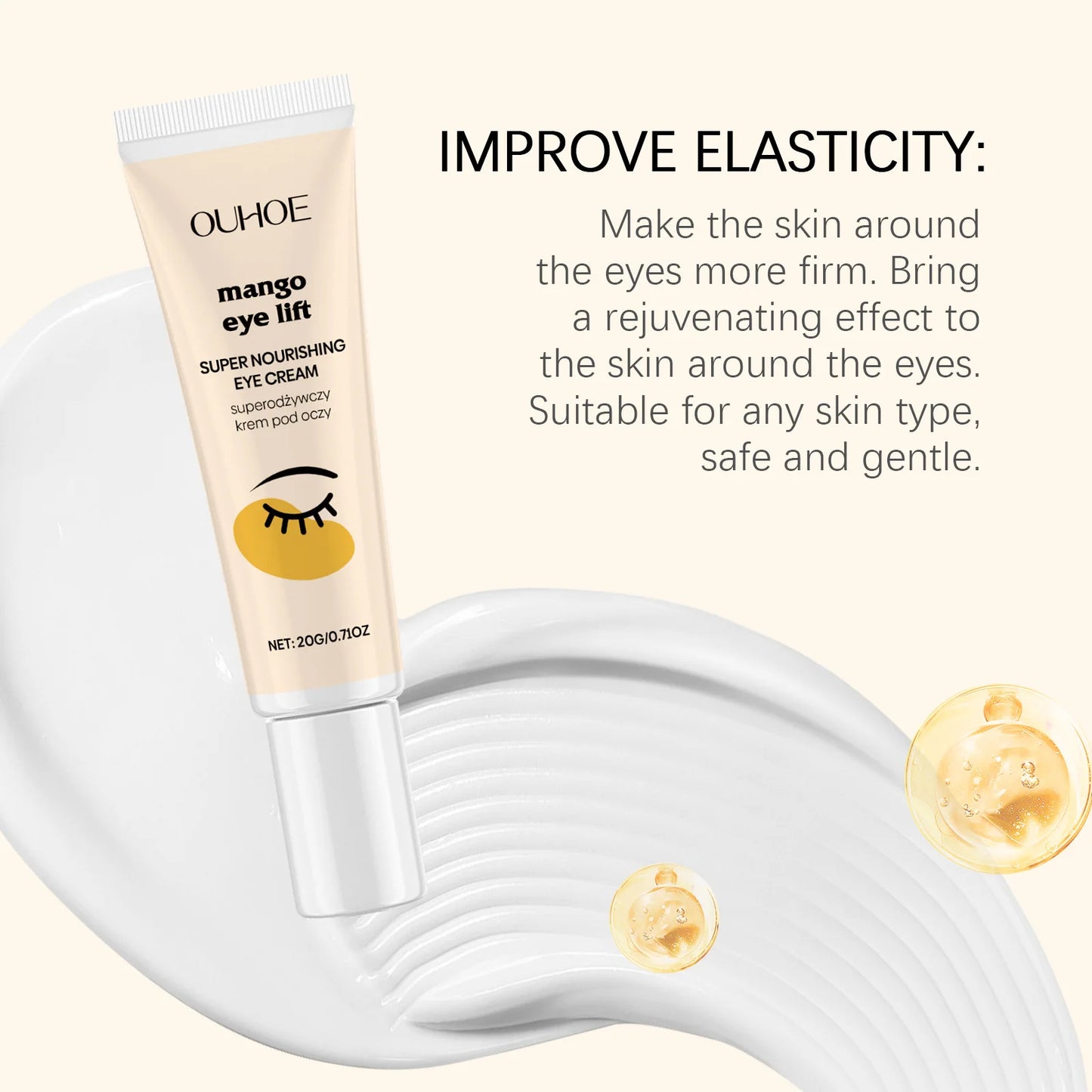 Eye Lift Cream Fade Dark Circles Relieve Puffiness Remove Wrinkles Reduce Fine Lines Brightening Smoothing Tightening Eye Cream