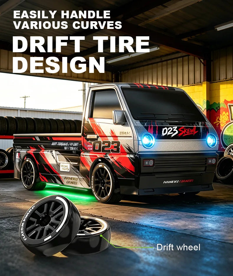 New 1/64 Mini Drift Car With Led Light Desktop Series Remote Control 4wd Racing Micro Card Van Gtr Boy Toy Gift