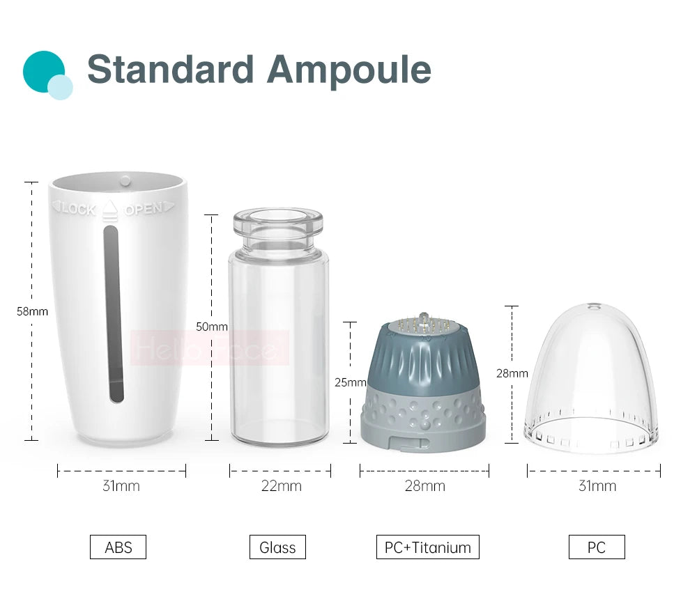 Hello Face Derma Stamp Titanium Microneedle Bio Needle H24 Hydra Needle Efficient Adjustable Needle 0.25 mm needle length