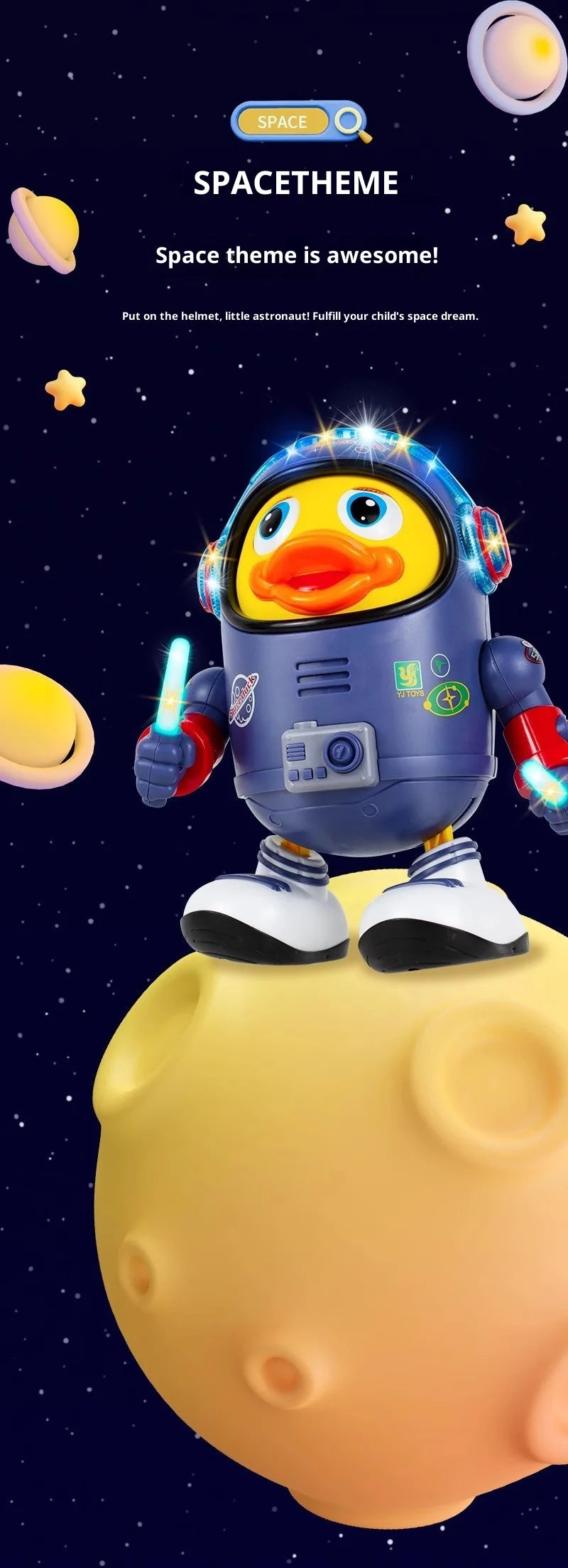 Hot Sale Electric Dancing Space Duck, Singing & Swaying Robot Toy, Interactive Educational Learning Gift for Kids
