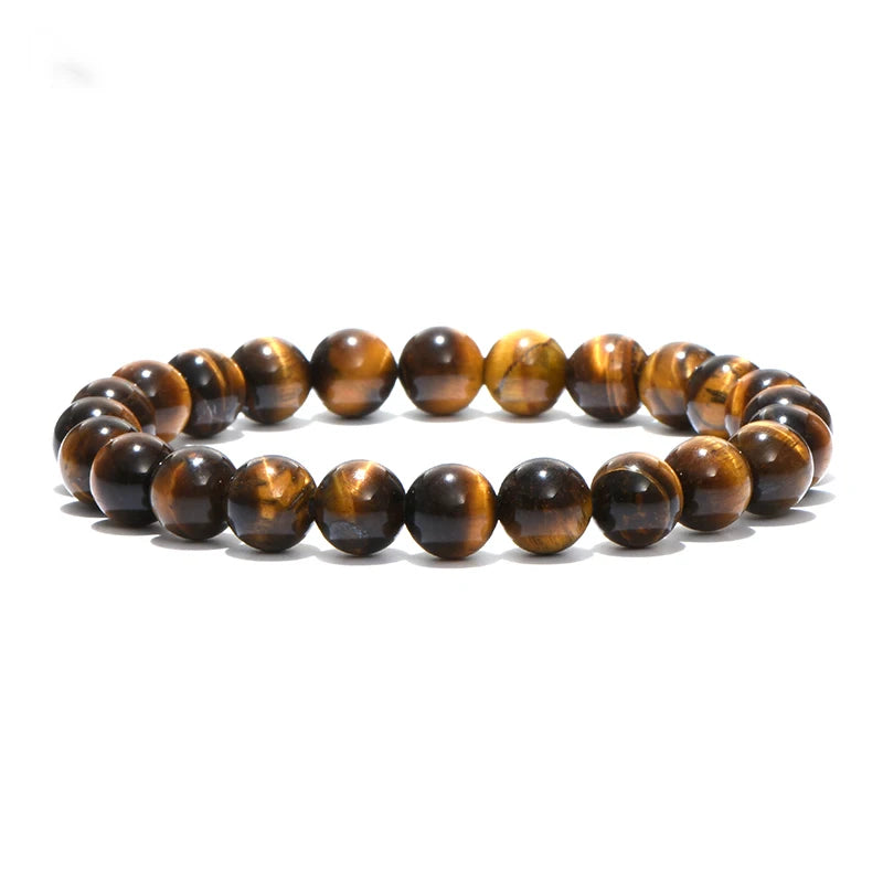 100% Real Natural Tiger Eyes Bracelet Men Women 6/8/10/12mm Grade A Smooth Beads Stone Braslet Yoga Meditation Braclet For Him