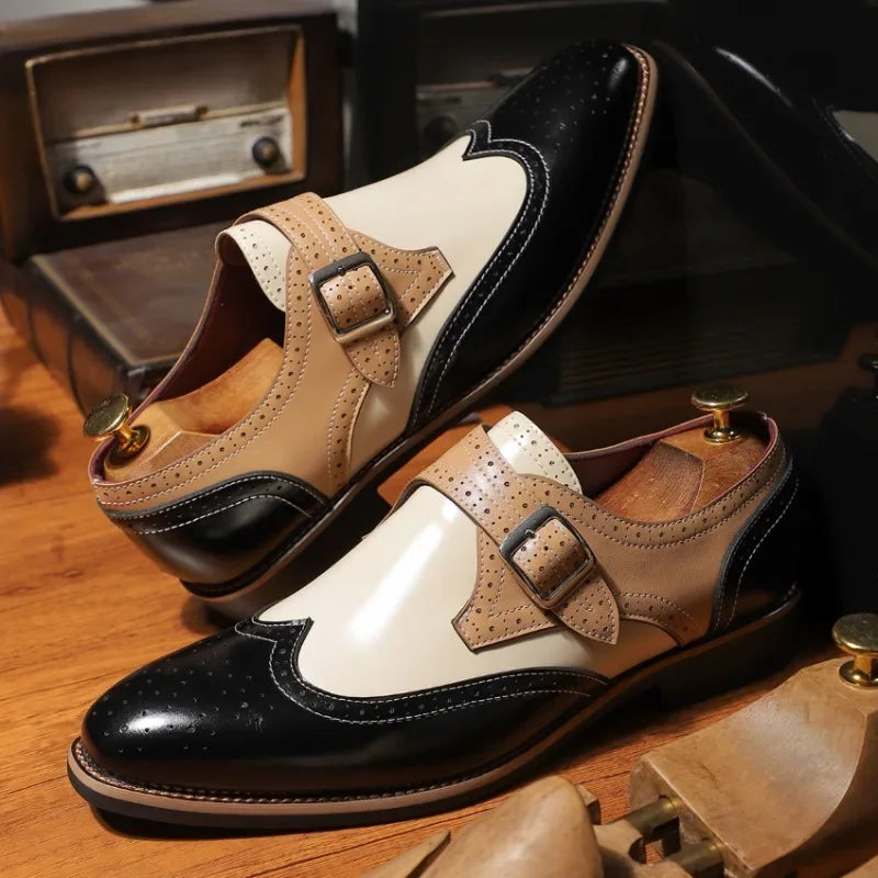 Luxury Men's Leather Shoes for Men Business Formal Shoes Handcrafted Mens Oxford Shoes 2025 New Leather Brogue Dress Shoe Man