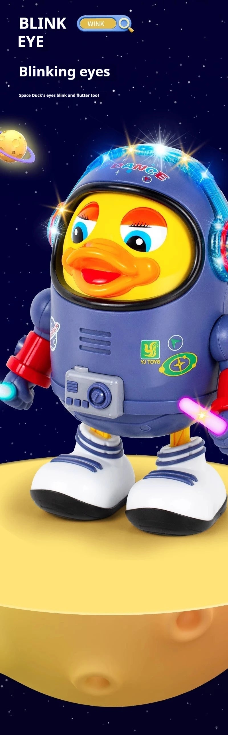 Hot Sale Electric Dancing Space Duck, Singing & Swaying Robot Toy, Interactive Educational Learning Gift for Kids