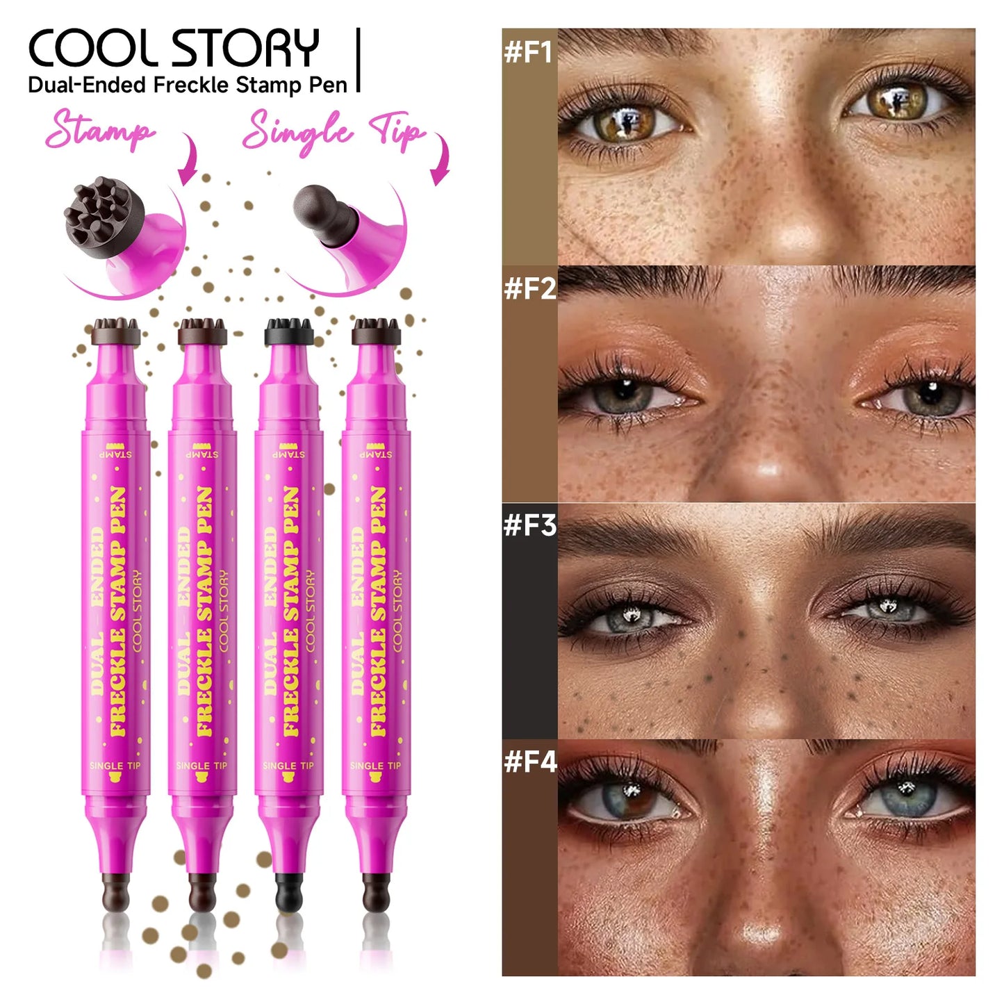 Double Eyeliner Freckles Pen All-in-One Natural Waterproof Lasting Seal Spot Pen Natural Simulation Concealer Pen Makeup Tools