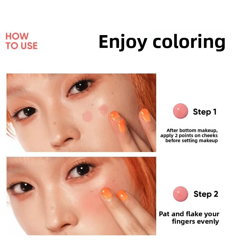 Judydoll Natural Flushed Liquid Blush - Brightening Glow Cheek Tint for Radiant Blurring Effect