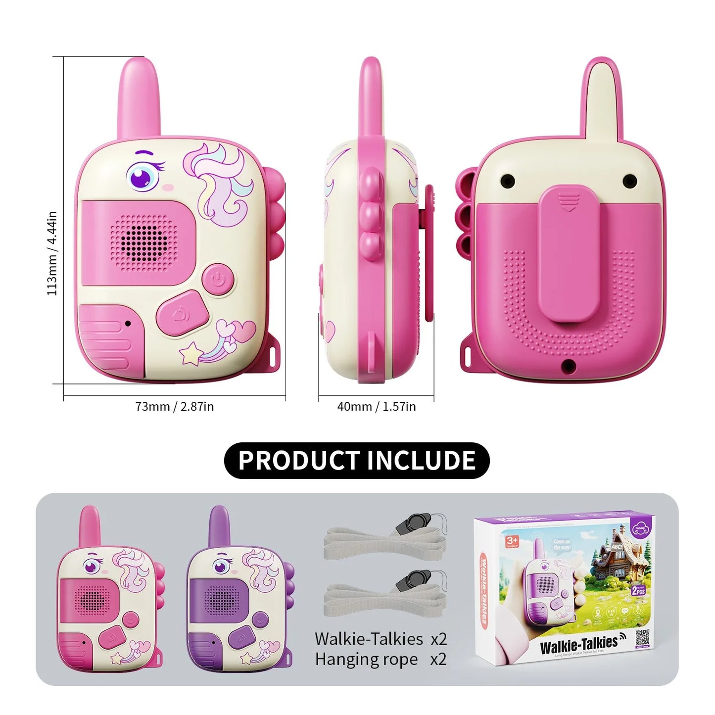 Mini Walkie Talkie Toys for 2 Pack, Kids Portable Radio Receiver Walkie Talkies for Indoor Outdoor Camping Hiking Playing Toy