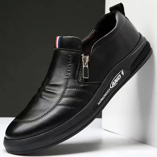 2024 New Casual Leather Shoes Men Fashion Loafers Autumn Slipon Flat Brand Business Shoes Man Sneakes Comfort Moccasins Zapatos