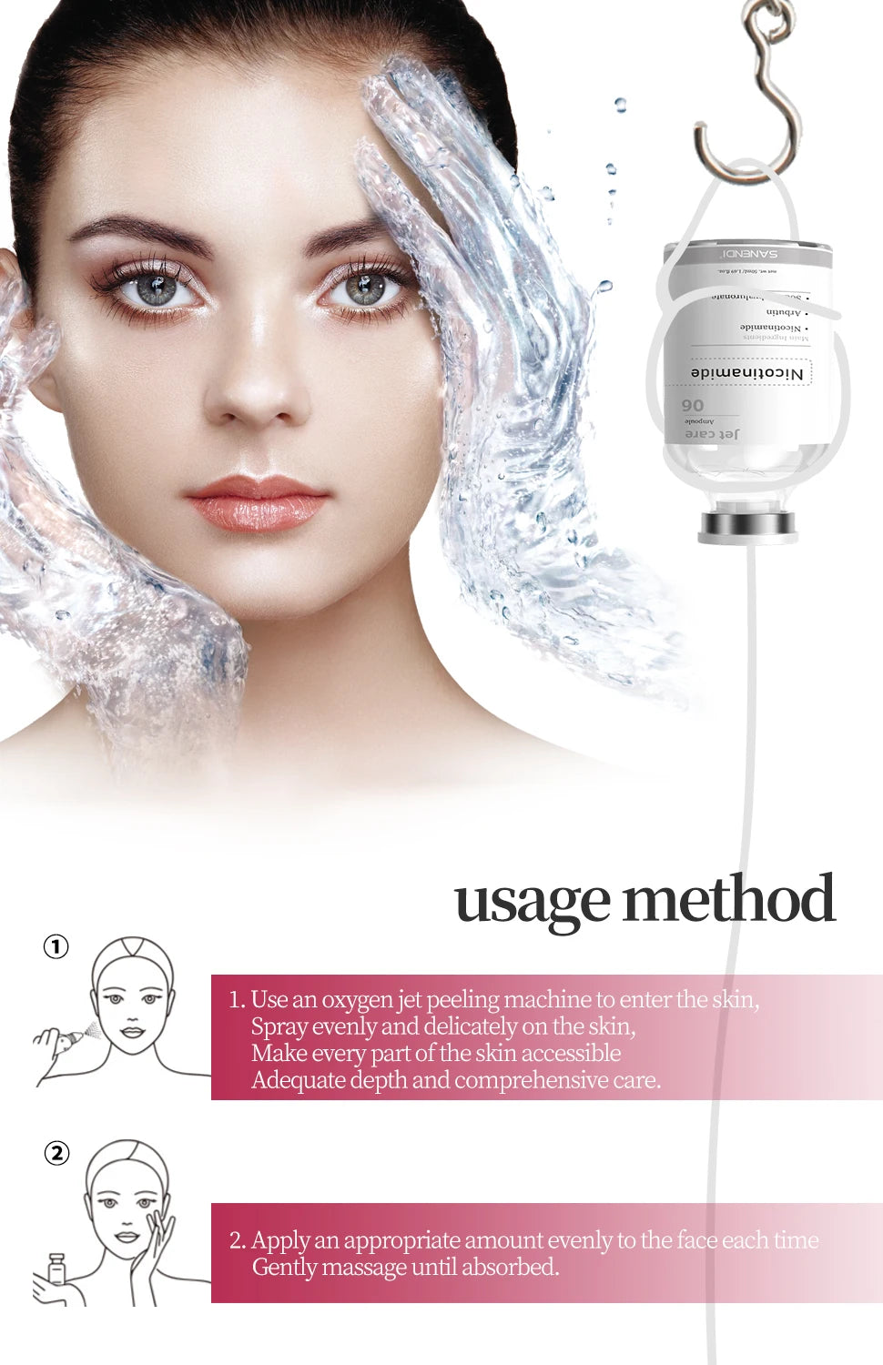 2025  Jet Peel serum Ampoules Skincare Anti Aging Hyaluronic Acid Niacinamide Vitamin C E Skin Care Face Serum Facial Whitening
