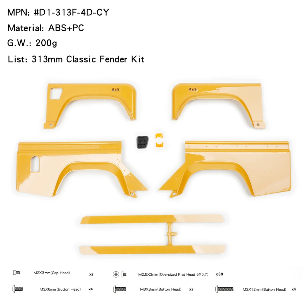 RCDream RD110 Pickup 313mm Hard Body Car shell DIY Version For 1/10 Axial SCX10 III SCX10 II 313mm Scale Crawler DIY Upgrade