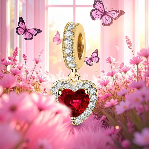 Shecharms 925 Sterling Silver Love Heart Firefly Golden Series Charms Fit DIY Making Bracelet Necklace High Quality Fine Jewelry