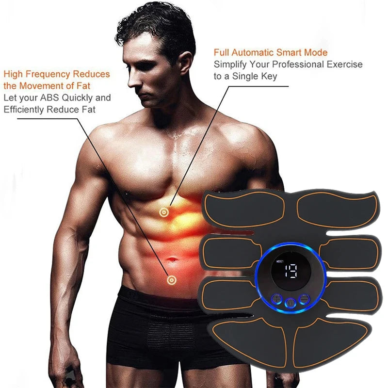 1pcs EMS Abdominal Muscle Stimulator Fitness ABS Arm Training Patches Muscle Exercise Instrument USB Charging ﻿