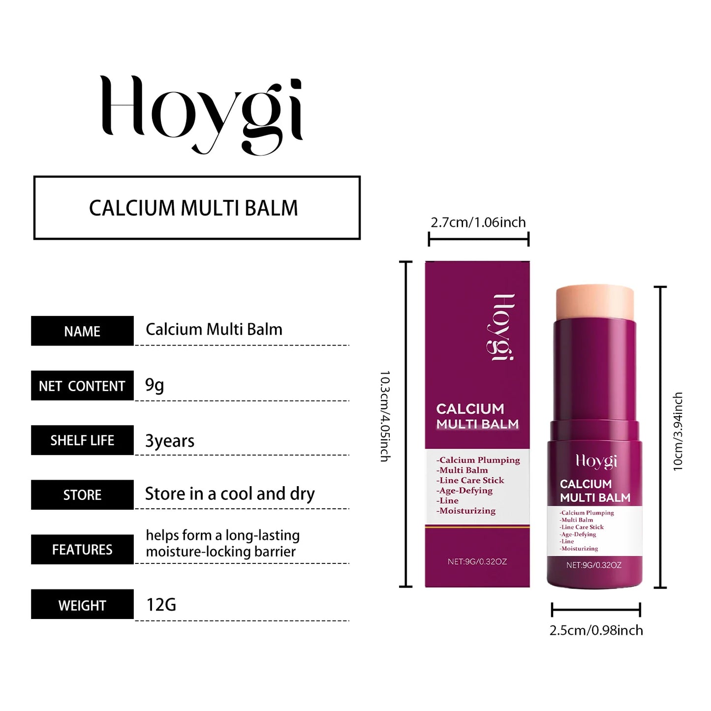 Calcium Multi Balm Firming Lightweight Hydrating Face Balm Tightening Smoothing Moisturing Stick Daily Skincare