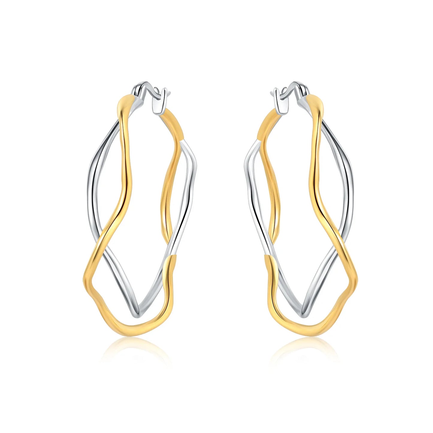 CYCUFF S925 Sterling Silver Zircon Simple Geometry Big Double Ring Earrings Birthday Party Gift Trend 2025 Jewelry Women Earring