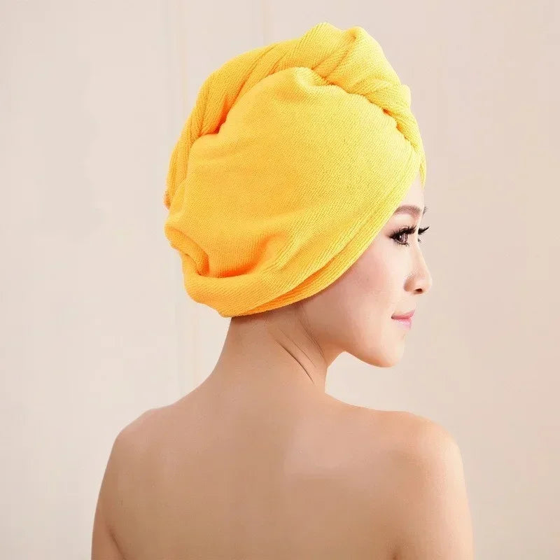 1/5PCs Soft Microfiber Bath Towel Hair Dry Hat Cap Quick Drying Lady Bathing Accessories Shampoo Random Color
