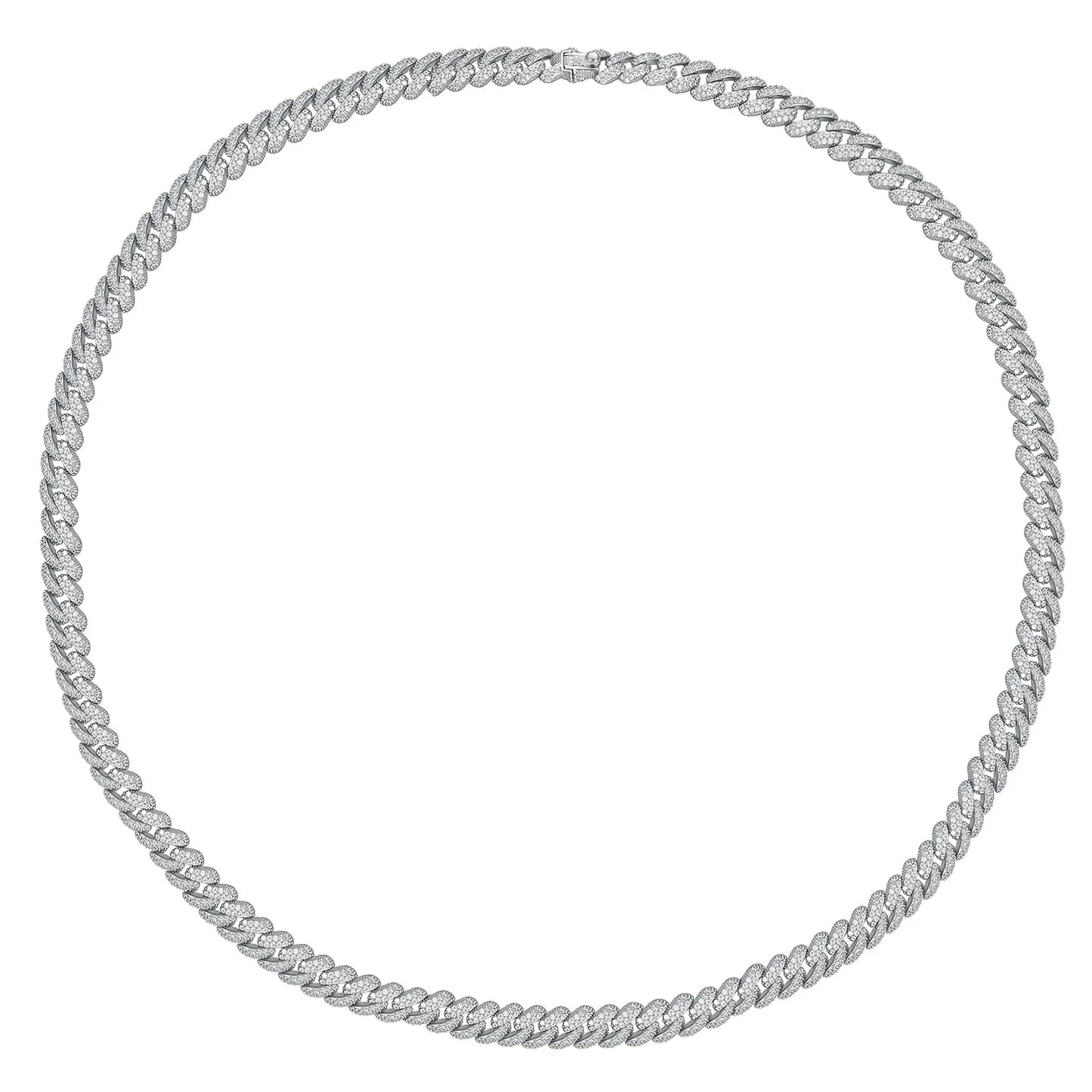 EWYA Luxury Hip Hop Full Zircon Cuban Link Chain Bracelet for Women Men S925 Silver Plated 18K High Carbon Diamond Bracelets