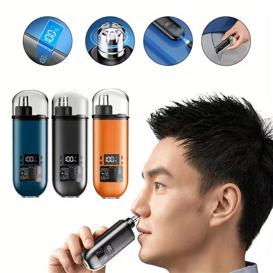 Electric Nose Hair Trimmer for Men Women - 2-in-1 Rechargeable Ear Nose Clipper, Painless Eyebrow Shaver, Washable Cutter