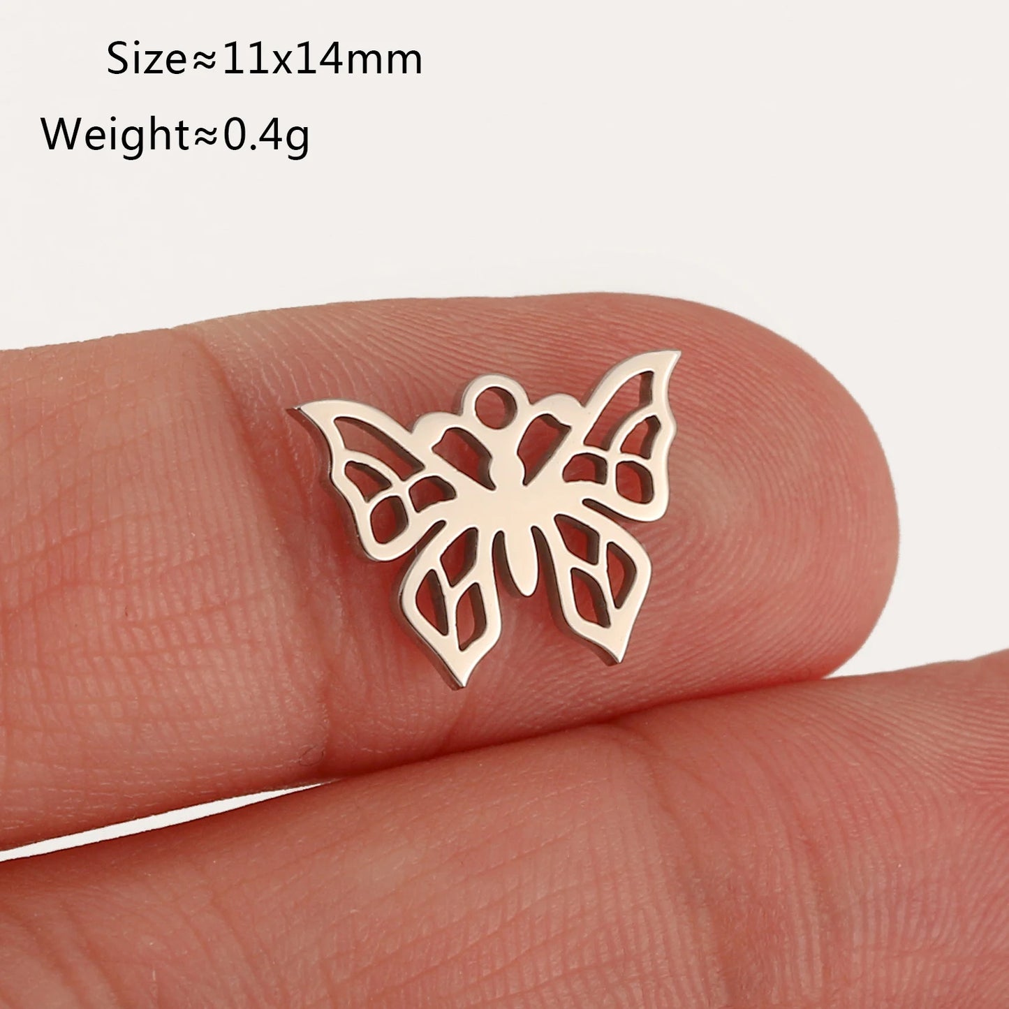 5Pcs Spring Bee/Butterfly/Beelet Charms Stainless Steel Scarab Moths Pendants DIY  Necklace Bracelet Jewelry Making Accessories