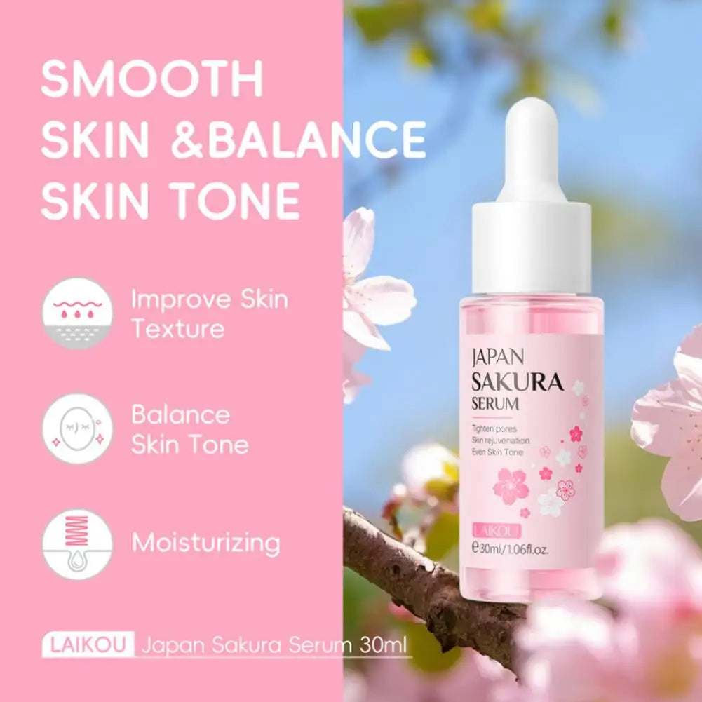 LAIKOU Sakura Face Fluid Essence Moisturizing Skin Shining Cherry Blossom Hyaluronic Acid Serum Beauty Facial Skin Care Products