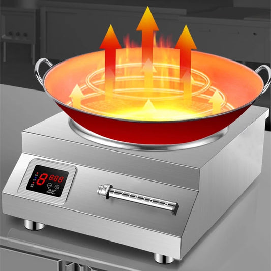 5000W/6000W High-power commercial induction cooker, Concave surface, high-power adjustment, A must-have for restaurants