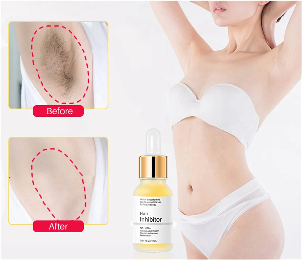 Permanent Hair Inhibition Serum Painless Hair Remover Armpit Legs Arms Hair Growth Inhibitor Depilatory Body Cream Care For Men